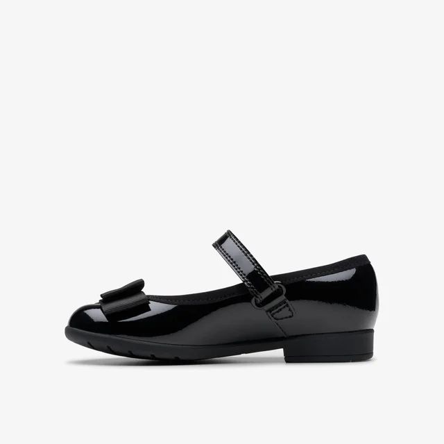 Clarks School Girls Black Scala Tap Toddler Patent Narrow
