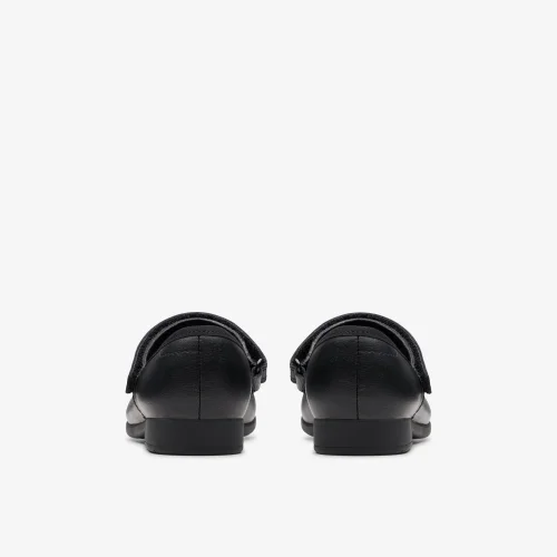 Clarks School Scala Tap Kid Black Leather Extra Wide - 10 Infants Image 5
