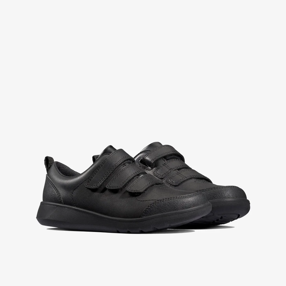 Clarks School Boys Black Scape Sky Kid Leather Standard - 1 Image 4