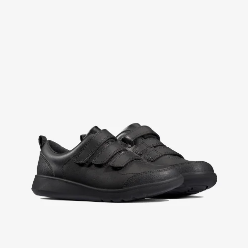 Clarks School Boys Black Scape Sky Kid Leather Standard - 1 Image 4