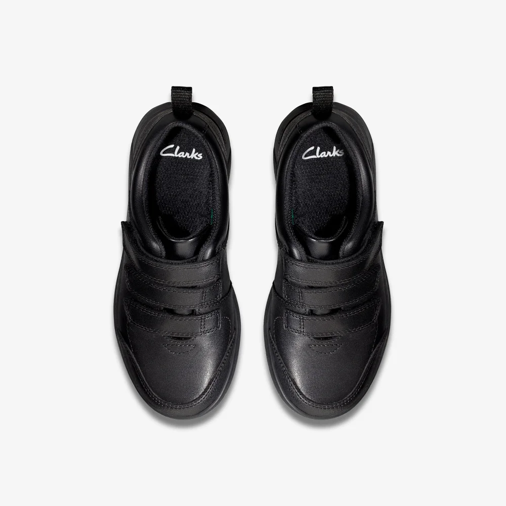Clarks School Scape Sky Kid Black Leather Wide - 10.5 Infants Image 6