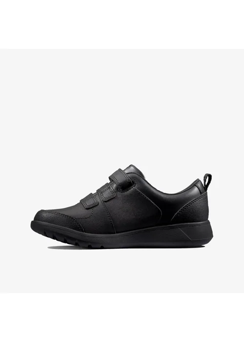 Clarks School Boys Black Scape Sky Kid Leather Extra Wide - 2 Image 2