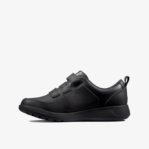Clarks School Scape Sky Kid Black Leather Extra Wide - 10.5 Infants Image 2