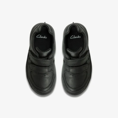 Clarks School Rex Pace Toddler Black Leather Extra Wide - 7.5 Infants Image 6
