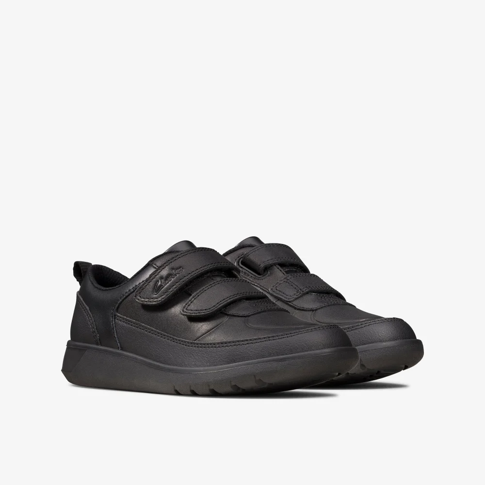 Clarks School Scape Flare Kid Black Leather Narrow - 11 Infants Image 4