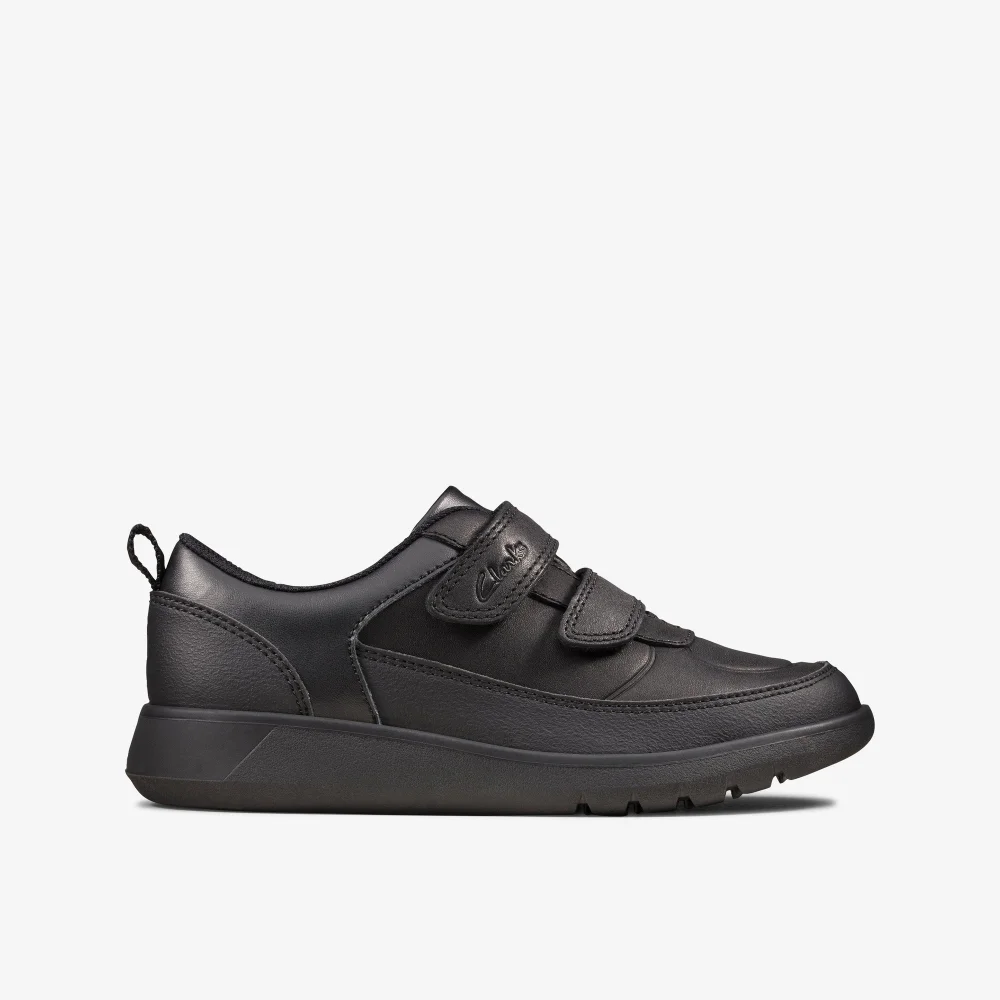 Clarks School Scape Flare Kid Black Leather Narrow - 11 Infants Image 1
