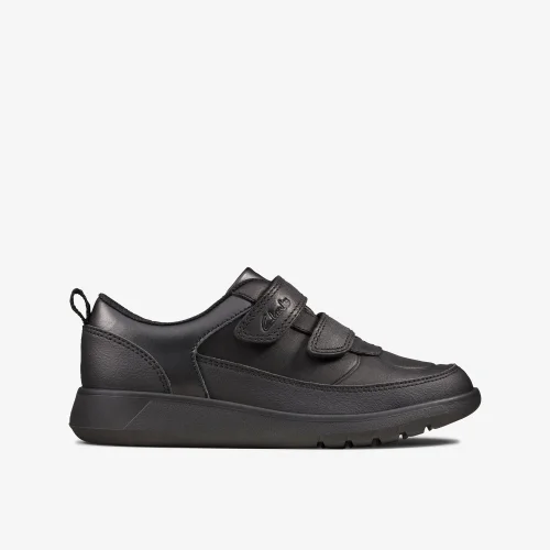 Clarks School Scape Flare Kid Black Leather Narrow - 11 Infants Image 1