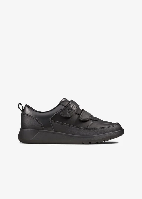 Clarks School Boys Black Scape Flare Kid Leather Narrow - 11 Infants Image 1
