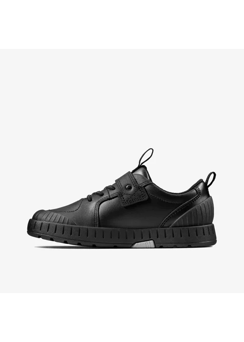 Clarks School Apollo Step Kid Black Leather Wide - 2 Image 2