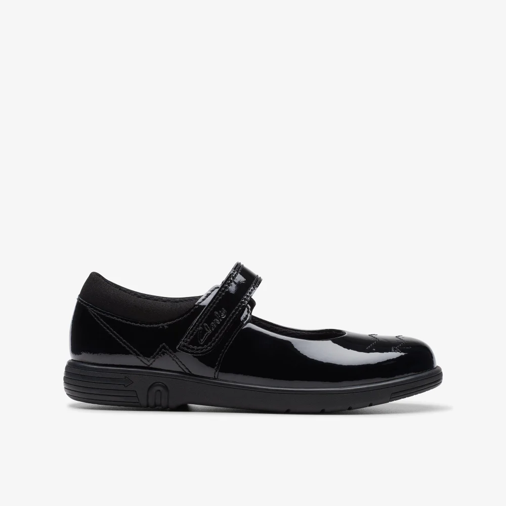 Clarks School Jazzy Jig Kid Black Patent Narrow - 10 Infant Image 1