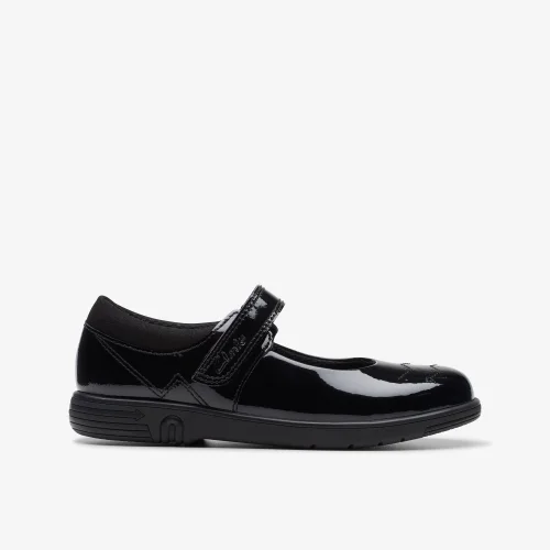 Clarks School Jazzy Jig Kid Black Patent Narrow - 10 Infant Image 1
