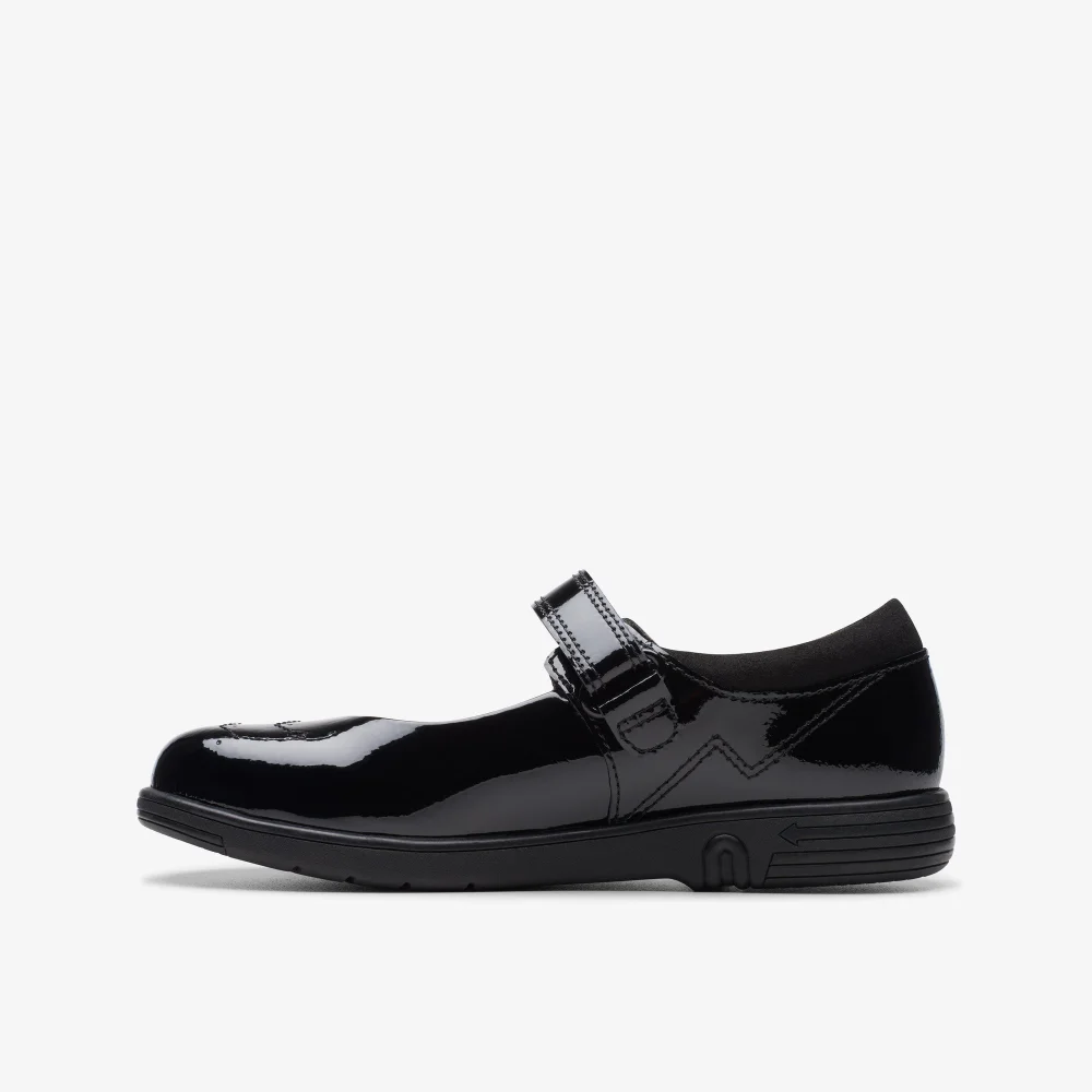 Clarks School Jazzy Jig Kid Black Patent Narrow - 10 Infant Image 2