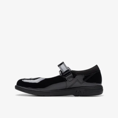 Clarks School Jazzy Jig Kid Black Patent Narrow - 10 Infant Image 2
