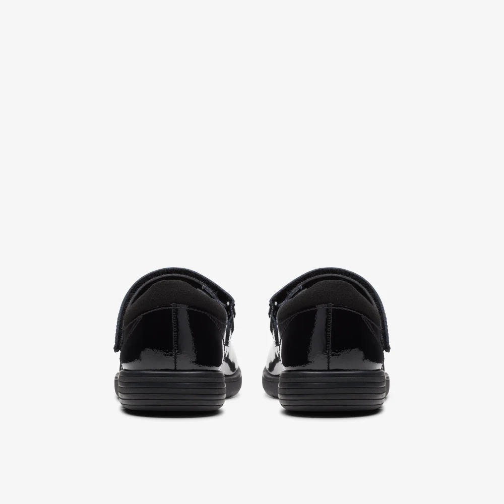 Clarks School Jazzy Jig Kid Black Patent Narrow - 10 Infant Image 5