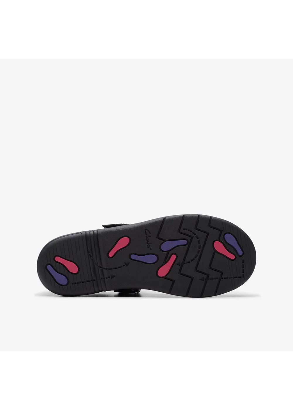 Clarks School Girls Black Jazzy Jig Kid Patent Extra Wide - 8 infants Image 3
