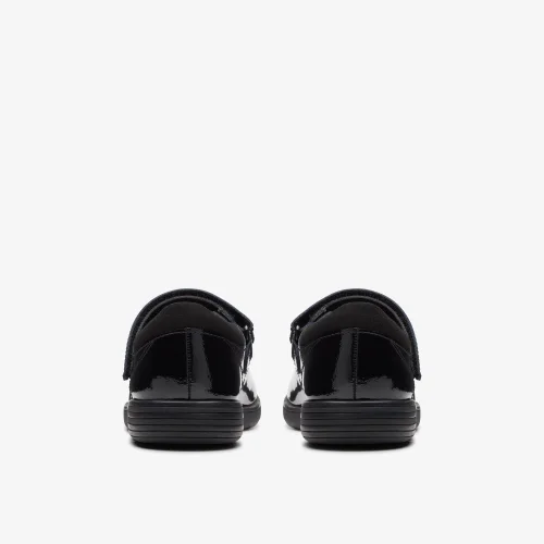 Clarks School Jazzy Jig Kid Black Patent Extra Wide - 8 infant Image 5