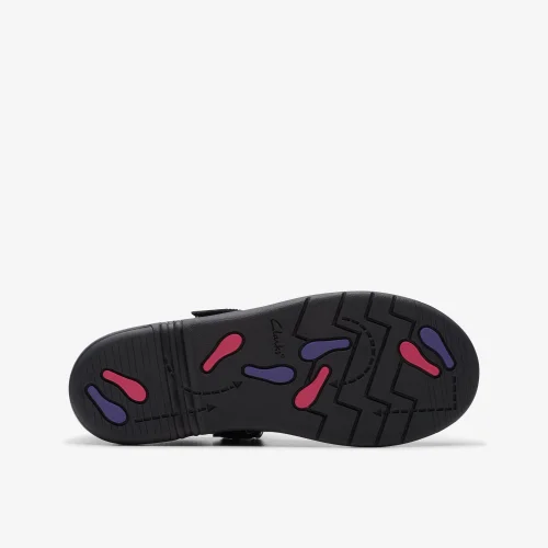 Clarks School Jazzy Jig Kid Black Patent Extra Wide - 8 infant Image 3