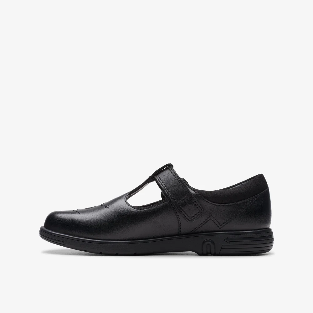Clarks School Jazzy Tap Kid Black Leather Narrow - 8.5 Infant Image 4