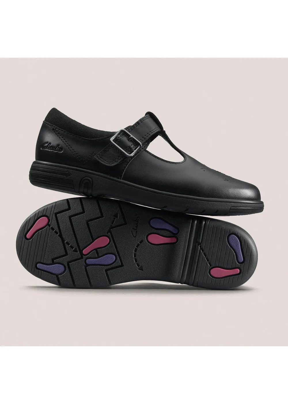 Clarks School Girls Black Jazzy Tap Kid Leather Standard - 7 Infants Image 2