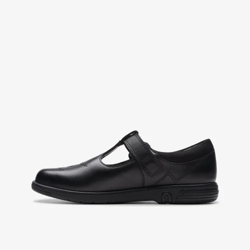 Clarks School Jazzy Tap Kid Black Leather Standard - 8 infant Image 4