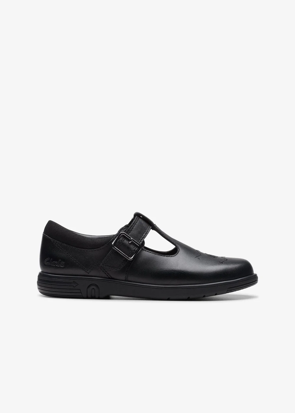 Clarks School Girls Black Jazzy Tap Kid Leather Standard - 7 Infants Image 1
