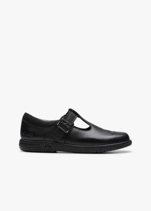 Clarks School Girls Black Jazzy Tap Kid Leather Standard - 7 Infants Image 1