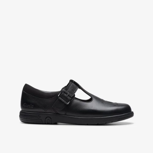 Clarks School Jazzy Tap Kid Black Leather Standard - 8 infant Image 1