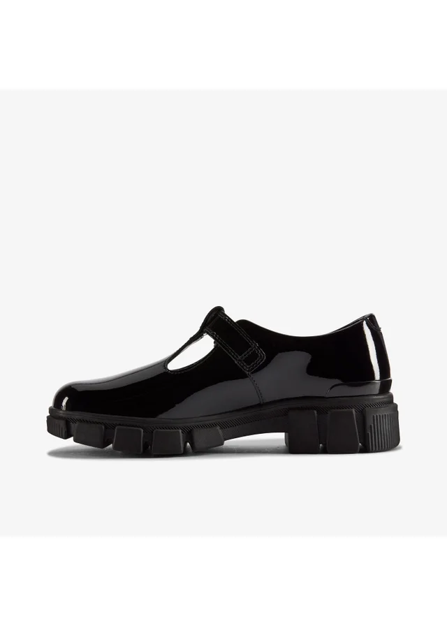 Clarks School Girls Black Evyn Bar Youth Patent Standard