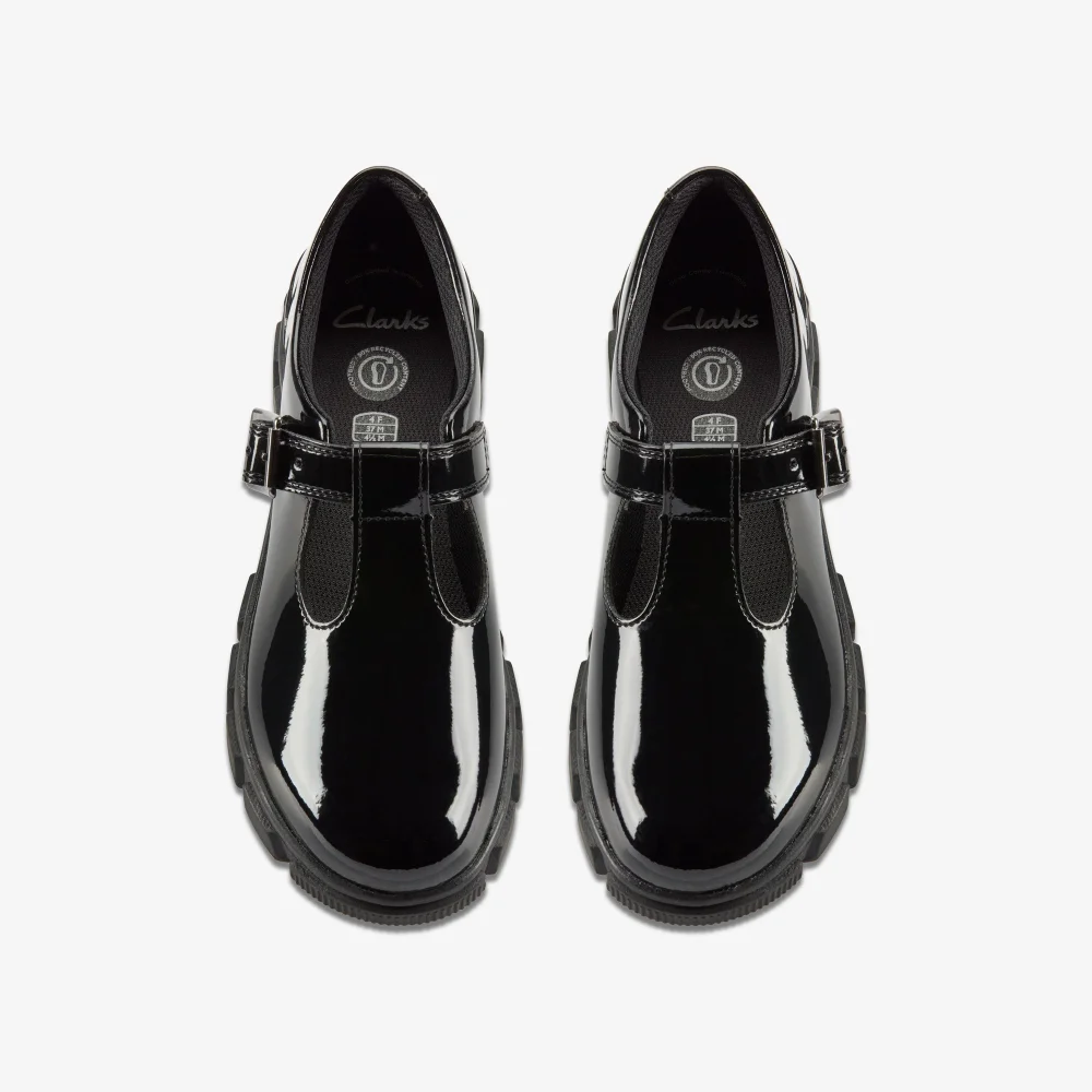 Clarks School Evyn Bar Youth Black Patent Standard - 4 Image 6