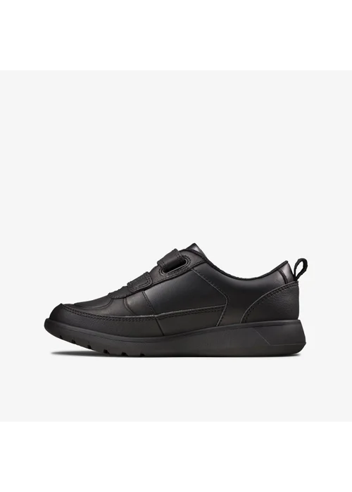 Clarks School Scape Flare Kid Black Leather Extra Wide - 10 Infants Image 2