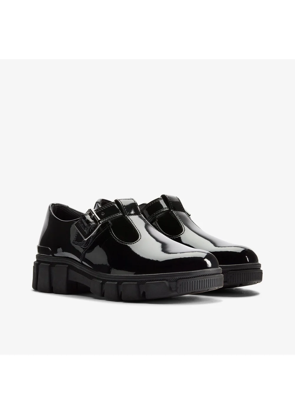 Clarks School Evyn Bar Youth Black Patent Wide - 5.5 Image 4