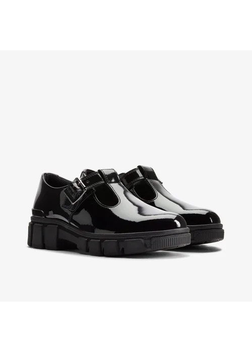 Clarks School Evyn Bar Youth Black Patent Wide - 5.5 Image 4
