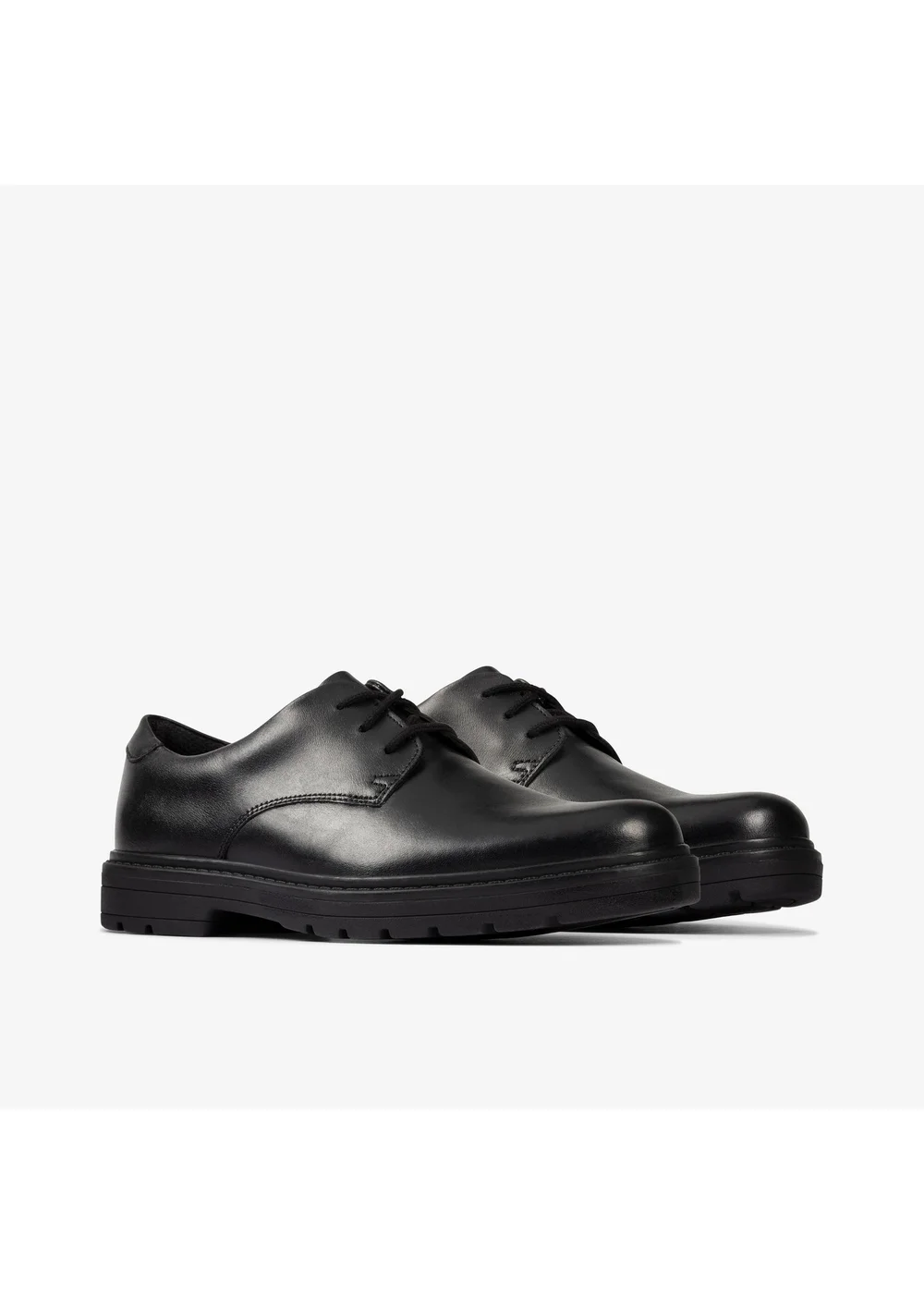 Clarks School Loxham Derby Youth Black Leather Standard - 4 Image 4