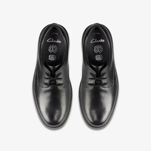 Clarks School Loxham Derby Youth Black Leather Standard - 4 Image 6