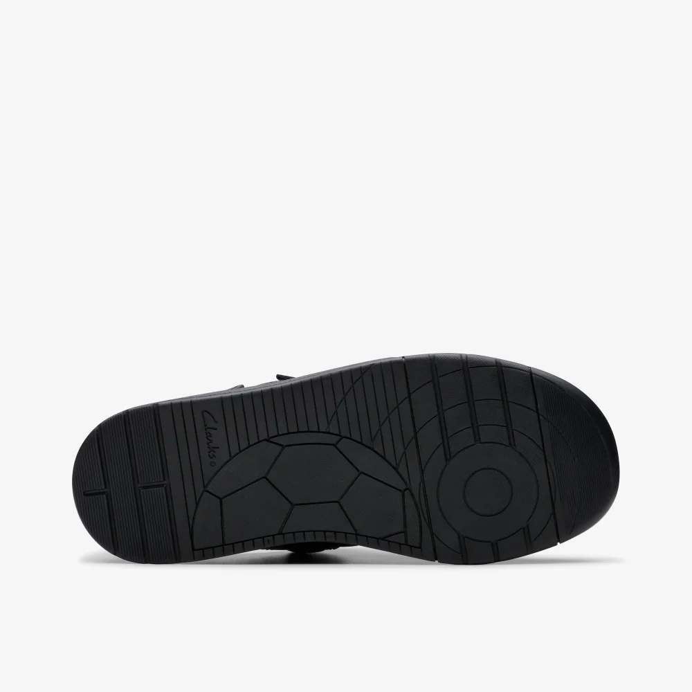 Clarks School Laser Track Youth Black Leather Wide - 5 Image 3