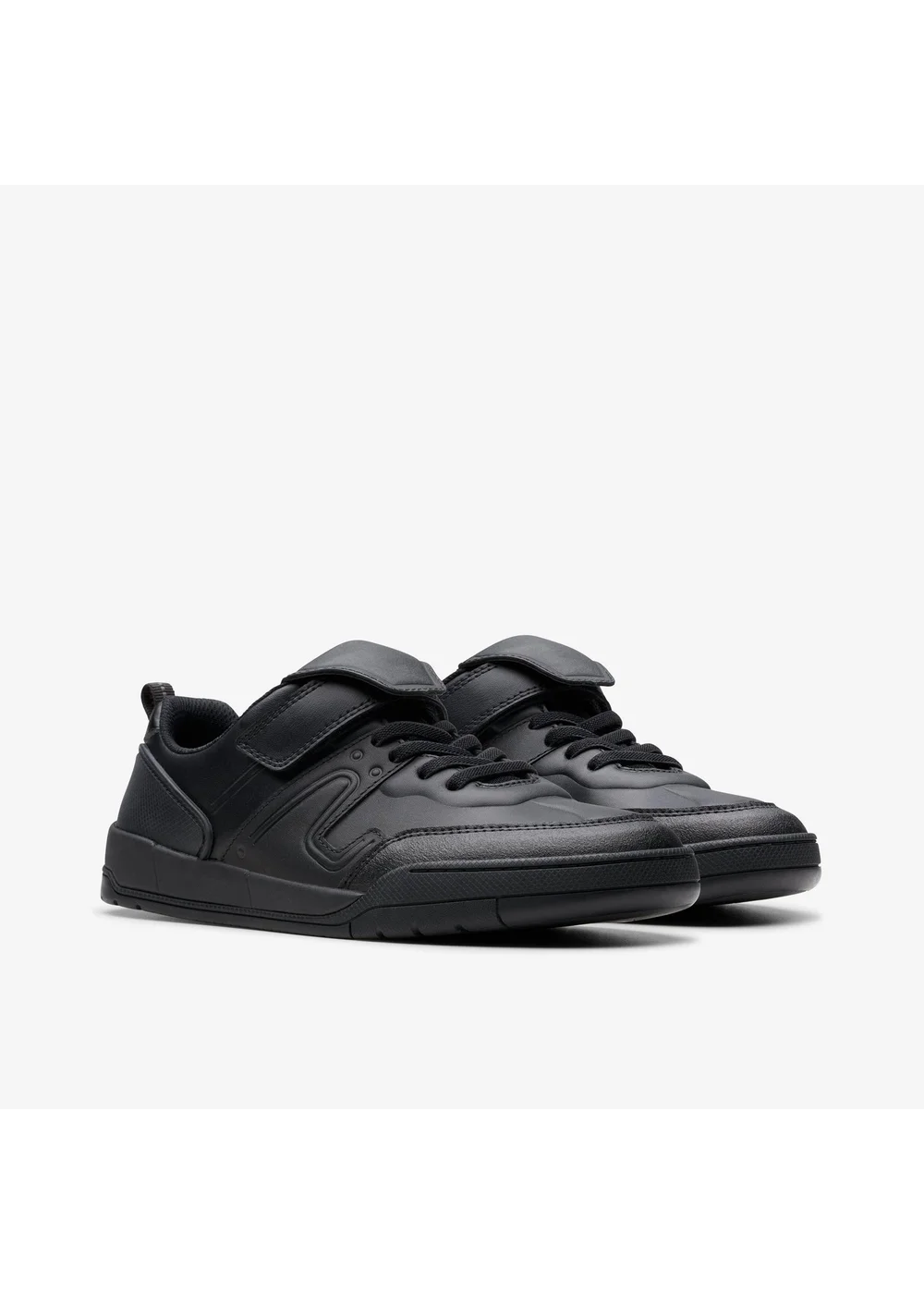 Clarks School Boys Black Laser Track Youth Leather Wide - 3.5 Image 4