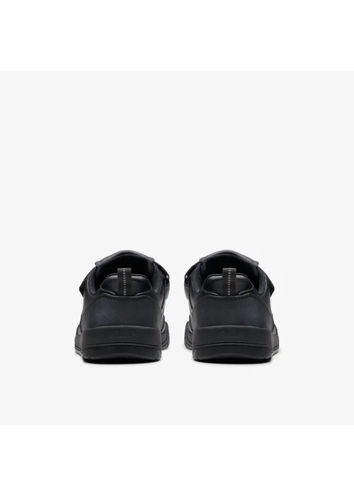 Clarks School Boys Black Laser Track Youth Leather Wide - 3.5 Image 5