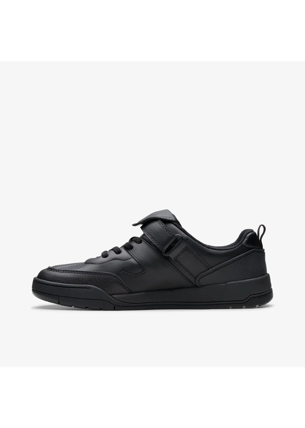 Clarks School Boys Black Laser Track Youth Leather Wide - 3.5 Image 2