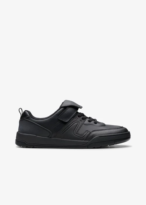 Clarks School Boys Black Laser Track Youth Leather Wide - 3.5 Image 1