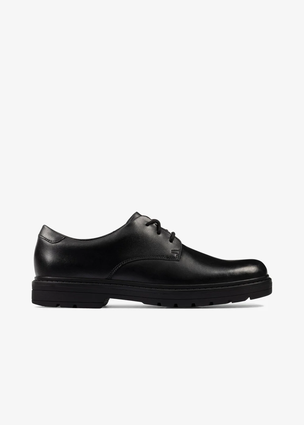 Clarks School Loxham Derby Youth Black Leather Wide - 3 Image 1