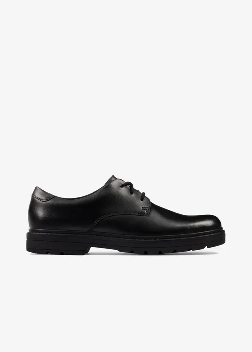 Clarks School Loxham Derby Youth Black Leather Wide - 3 Image 1