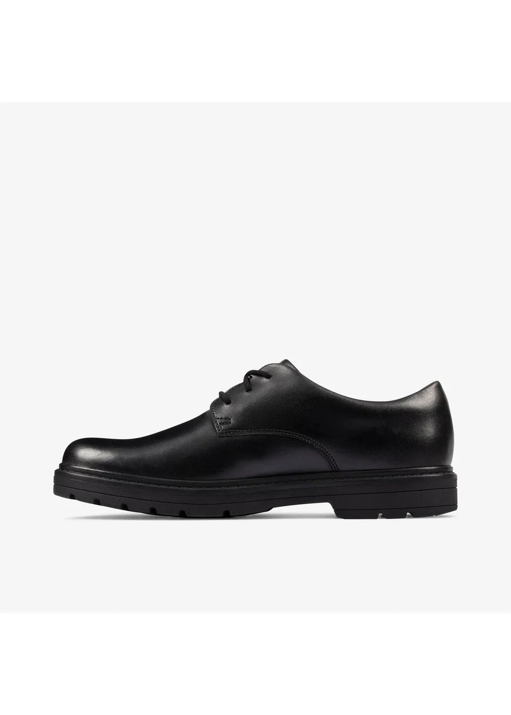 Clarks School Loxham Derby Youth Black Leather Wide - 3 Image 2