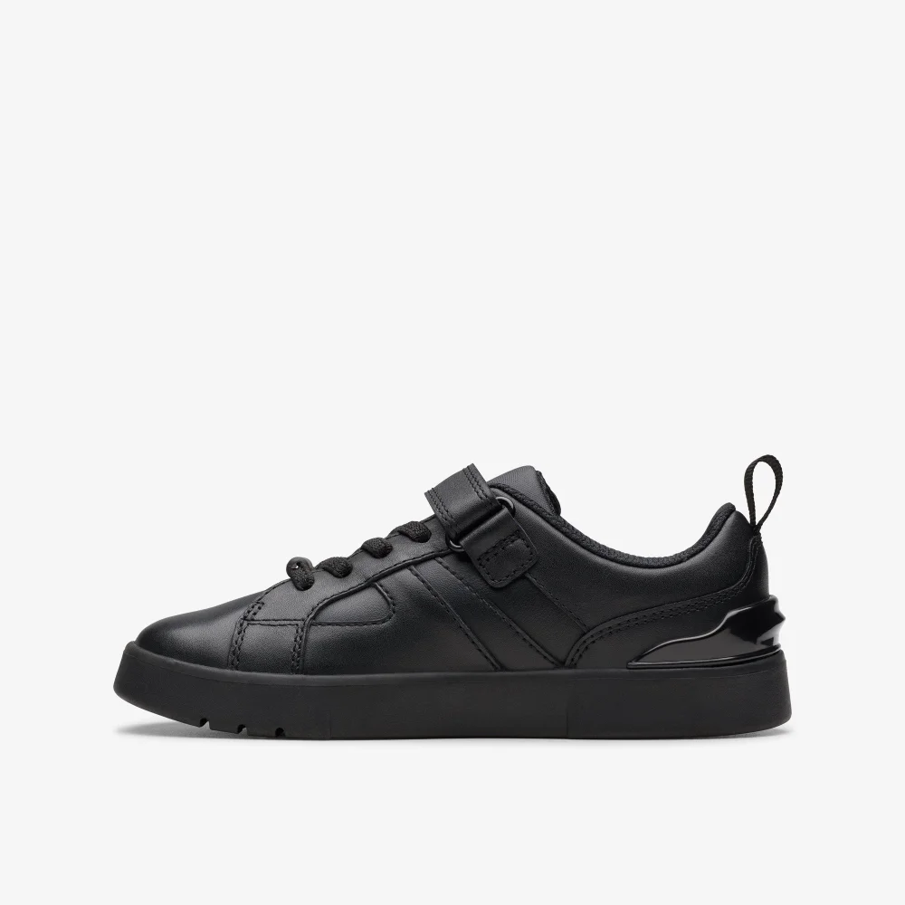 Clarks School Oslo Sky Kid Black Leather Standard - 10 Infants Image 2