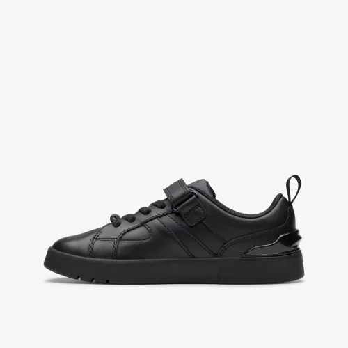Clarks School Oslo Sky Kid Black Leather Standard - 10 Infants Image 2