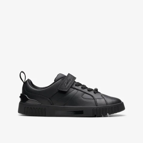 Clarks School Oslo Sky Kid Black Leather Standard - 10 Infants Image 1