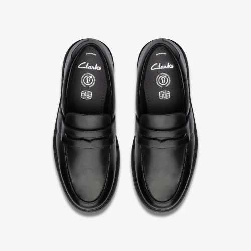 Clarks School Loxham Craft Youth Black Leather Standard - 5.5 Image 6