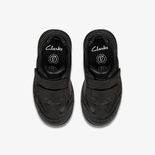 Clarks School Rex Stride Toddler Black Leather Narrow - 7 Infants Image 6
