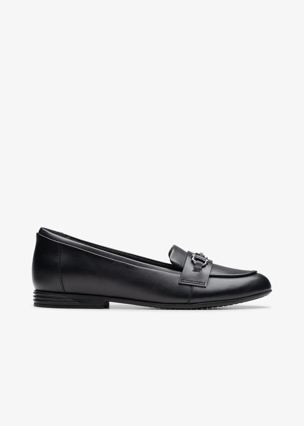 Clarks School Girls Black FinjaLoafer Y. Leather Standard - 3 Image 1