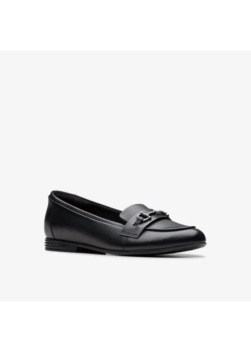 Clarks School Girls Black FinjaLoafer Y. Leather Standard - 3 Image 4