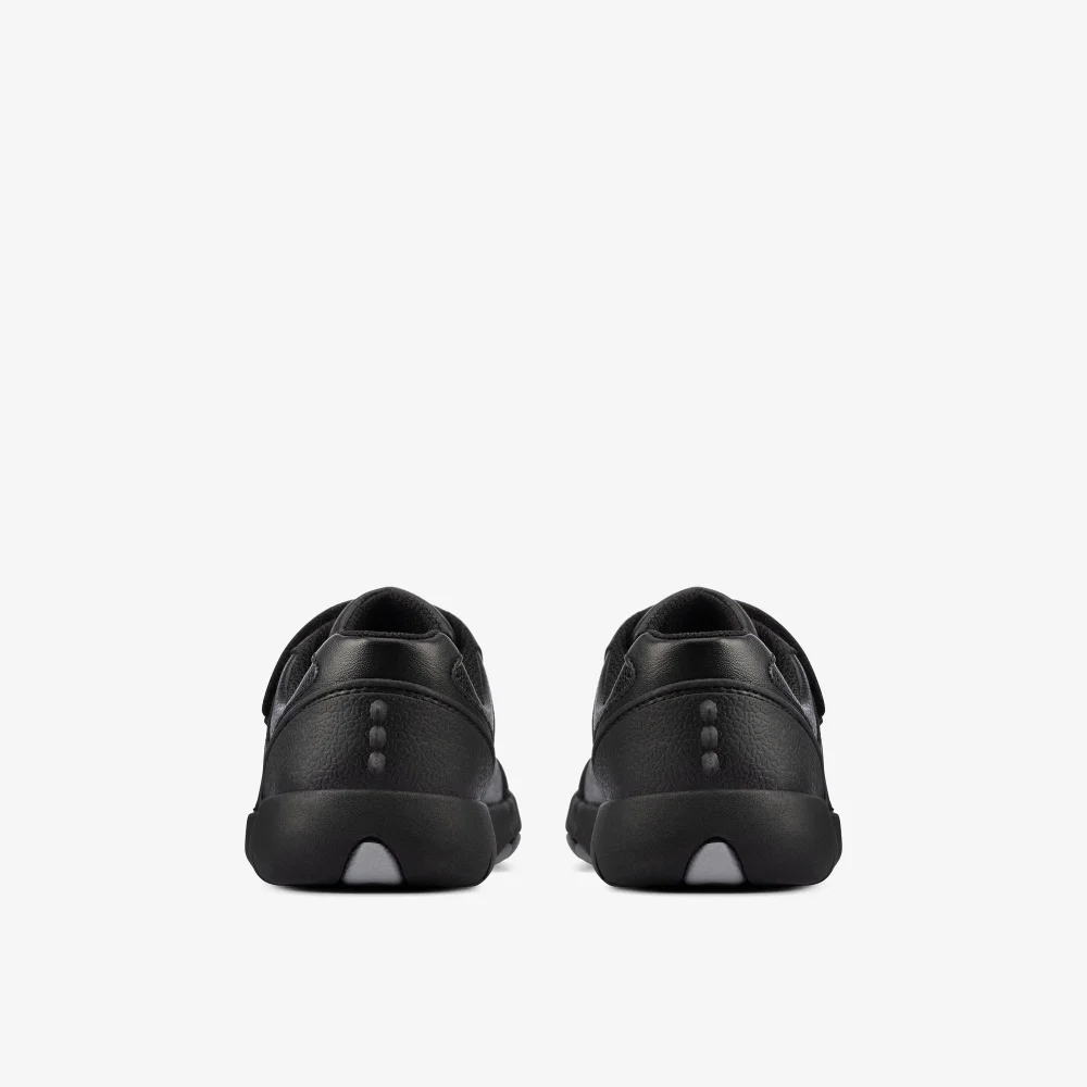 Clarks School Rex Stride Toddler Black Leather Extra Wide - 7 Infants Image 5